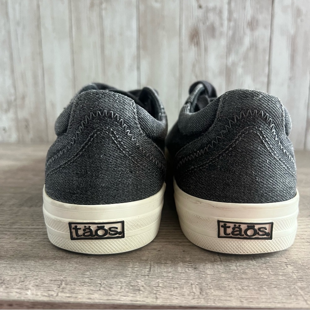 Taos Plim Soul Charcoal Denim Wash Canvas Lace Up Low Top Women's Sneakers 6.5 - Picture 5 of 6